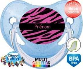 Tigre rose + prénom: Sucette Physiologique-su7.fr