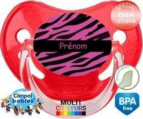 Tigre rose + prénom: Sucette Physiologique-su7.fr