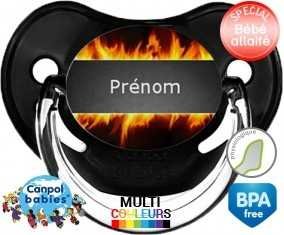 Feu flammes + prénom: Sucette Physiologique-su7.fr