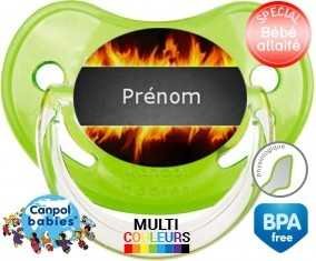 Feu flammes + prénom: Sucette Physiologique-su7.fr