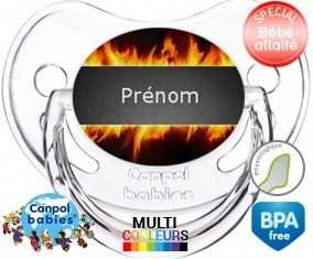 Feu flammes + prénom: Sucette Physiologique-su7.fr