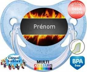 Feu flammes + prénom: Sucette Physiologique-su7.fr