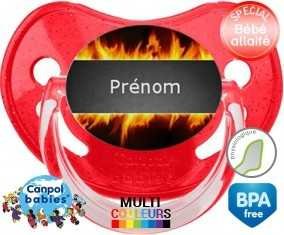 Feu flammes + prénom: Sucette Physiologique-su7.fr