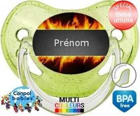 Feu flammes + prénom: Sucette Physiologique-su7.fr