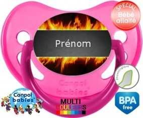 Feu flammes + prénom: Sucette Physiologique-su7.fr