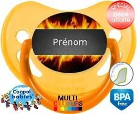 Feu flammes + prénom: Sucette Physiologique-su7.fr