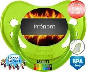 Feu flammes + prénom: Sucette Physiologique-su7.fr