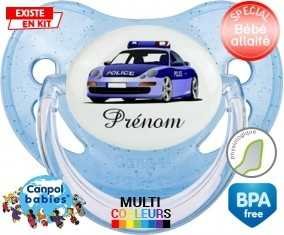 Voiture de police style1 + prénom : Sucette Physiologique