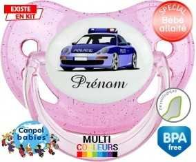 Voiture de police style1 + prénom: Sucette Physiologique-su7.fr