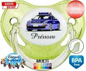 Voiture de police style1 + prénom: Sucette Physiologique-su7.fr