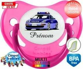 Voiture de police style1 + prénom: Sucette Physiologique-su7.fr