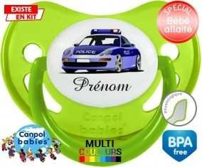 Voiture de police style1 + prénom: Sucette Physiologique-su7.fr