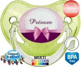 Noeud papillon + prénom: Sucette Physiologique-su7.fr