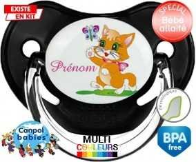 Chat papillon style1 + prénom: Sucette Physiologique-su7.fr