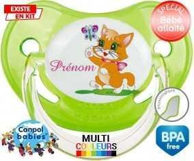 Chat papillon style1 + prénom: Sucette Physiologique-su7.fr