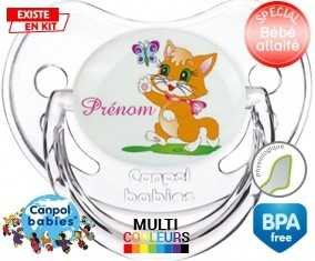 Chat papillon style1 + prénom: Sucette Physiologique-su7.fr