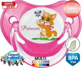 Chat papillon style1 + prénom: Sucette Physiologique-su7.fr