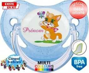 Chat papillon style1 + prénom: Sucette Physiologique-su7.fr