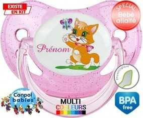 Chat papillon style1 + prénom: Sucette Physiologique-su7.fr