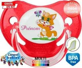 Chat papillon style1 + prénom: Sucette Physiologique-su7.fr