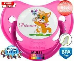Chat papillon style1 + prénom: Sucette Physiologique-su7.fr