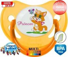 Chat papillon style1 + prénom: Sucette Physiologique-su7.fr