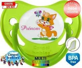 Chat papillon style1 + prénom: Sucette Physiologique-su7.fr