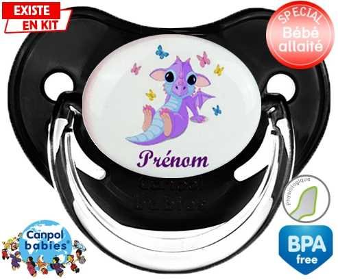 Dragon papillons + prénom: Sucette Physiologique-su7.fr