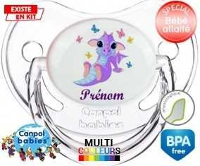 Dragon papillons + prénom: Sucette Physiologique-su7.fr