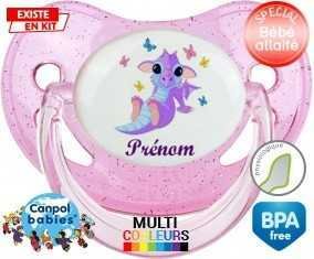 Dragon papillons + prénom: Sucette Physiologique-su7.fr