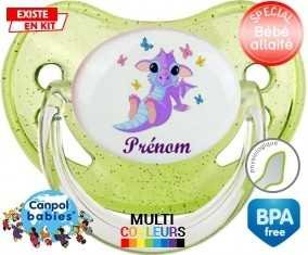 Dragon papillons + prénom: Sucette Physiologique-su7.fr