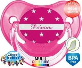 Étoile rose + prénom: Sucette Physiologique-su7.fr