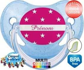Étoile rose + prénom: Sucette Physiologique-su7.fr