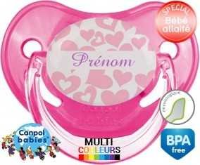 Coeur rose + prénom: Sucette Physiologique-su7.fr