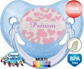 Coeur rose + prénom: Sucette Physiologique-su7.fr