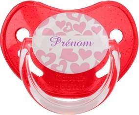 Coeur rose + prénom: Sucette Physiologique-su7.fr