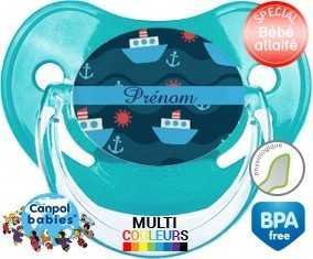 Bateau style2 + prénom : Sucette Physiologique personnalisée