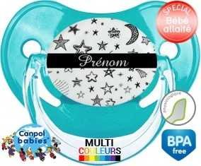 Étoile lune + prénom: Sucette Physiologique-su7.fr