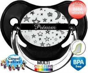 Étoile lune + prénom: Sucette Physiologique-su7.fr