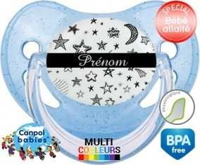 Étoile lune + prénom: Sucette Physiologique-su7.fr