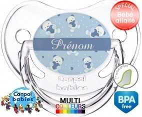 Oursons bleu + prénom: Sucette Physiologique-su7.fr