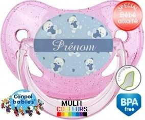 Oursons bleu + prénom: Sucette Physiologique-su7.fr