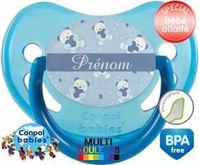 Oursons bleu + prénom: Sucette Physiologique-su7.fr
