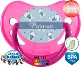 Oursons bleu + prénom: Sucette Physiologique-su7.fr