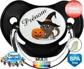 Chat citrouille + prénom: Sucette Physiologique-su7.fr