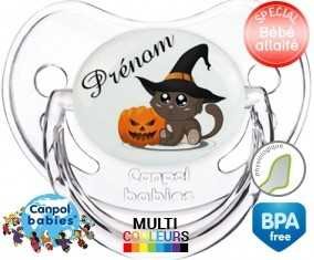 Chat citrouille + prénom: Sucette Physiologique-su7.fr