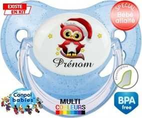 Hibou de noël + prénom: Sucette Physiologique-su7.fr