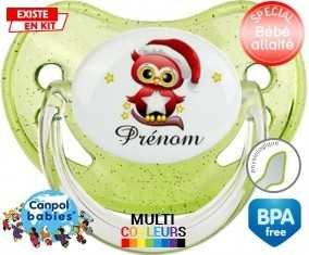 Hibou de noël + prénom: Sucette Physiologique-su7.fr