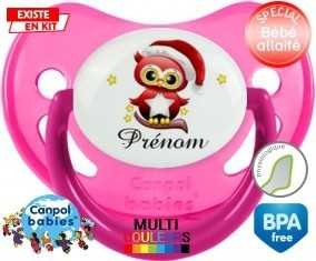 Hibou de noël + prénom: Sucette Physiologique-su7.fr