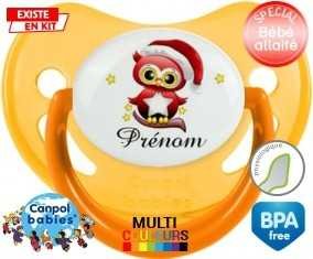 Hibou de noël + prénom: Sucette Physiologique-su7.fr